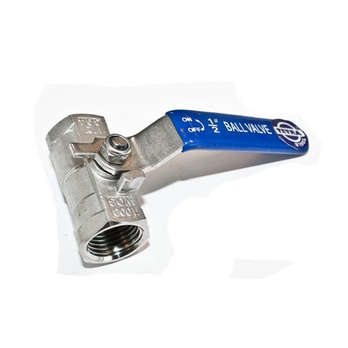TETRA Ball Valve, Diameter 1/2", Reduced bore, Stainless steel 304, BSP Female Thread, IMPA 753303