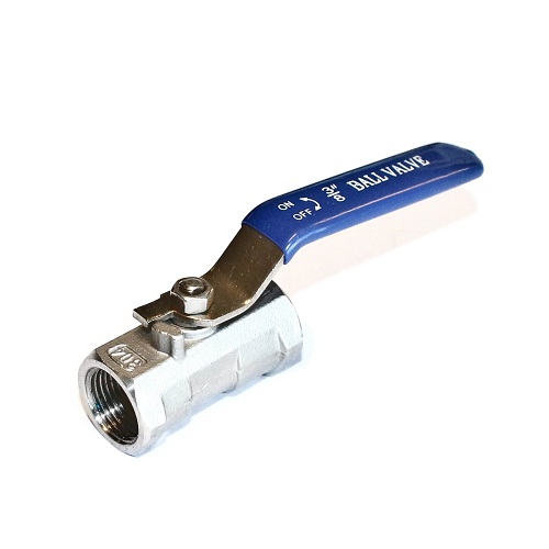 TETRA Kogelkraan, Diameter 3/8", Gereduceerde doorlaat, Roestvrij staal 316, BSPT vrouwelijk draad, IMPA 753312