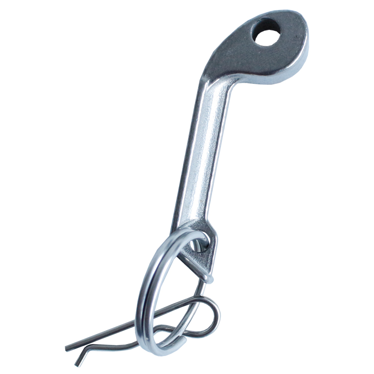 TETRA handle, safety pin and ring for camlock coupling 3", stainless steel, IMPA 352158