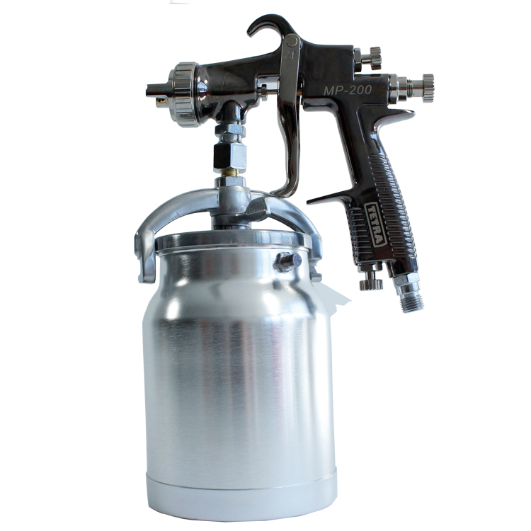 TETRA MP-200/1,3 Verfspuit Pistool, onderbeker-type, set met 1000 cc container, diameter 1,3 mm, straight/intersect, IMPA 270504