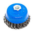 Wire Cup Brush, plaited/knot type, 100 mm dia, nut M14 thread, steel