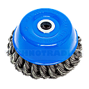 Wire Cup Brush, plaited/knot type, 125 mm dia, 5/8" (16 mm) arbor, steel