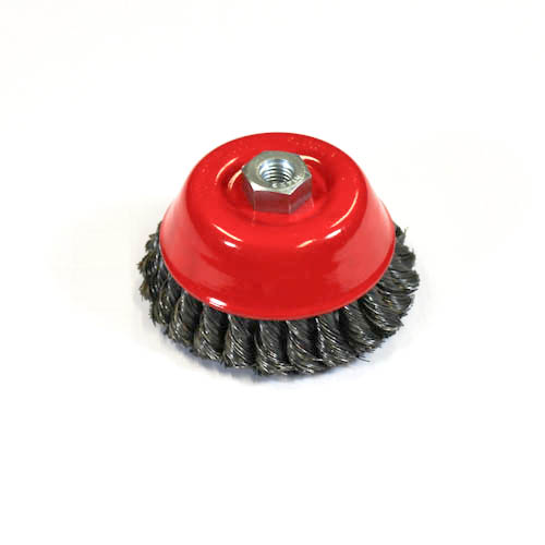 Wire Cup Brush, plaited/knot type, 125 mm dia, nut M14 thread, steel