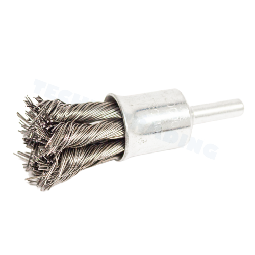 Komborstel met stift, getordeerd, 20 mm dia, 6 mm stift, staal, 20,000 rpm, IMPA 592083