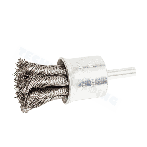 Wire Cup Brush, shaft welded type, plaited/knot type, 25 mm dia, 6 mm shaft, steel, 20.000RPM, IMPA 592086