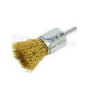 [3472] Wire Cup Brush, shaft welded type, standard/crimped, 22 mm dia, 6 mm shaft, brass