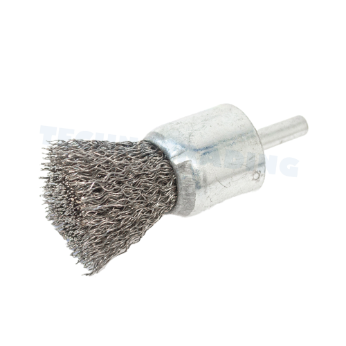 Komborstel met stift, standaard, 25 mm dia, 6 mm stift, staal