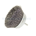 Wire Cup Brush, shaft welded type, standard/crimped, 75 mm dia, 6 mm shaft, steel