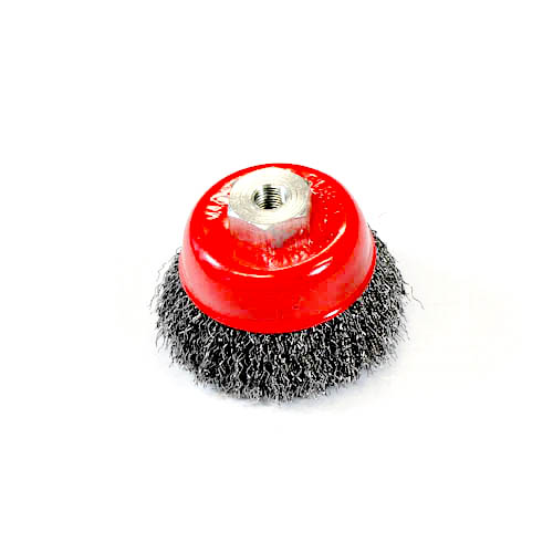 Wire Cup Brush, standard/crimped, 60 mm dia, nut 3/8" thread, steel