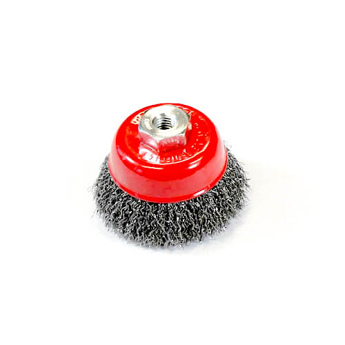 Wire Cup Brush, standard/crimped, 60 mm dia, nut M10 thread, steel