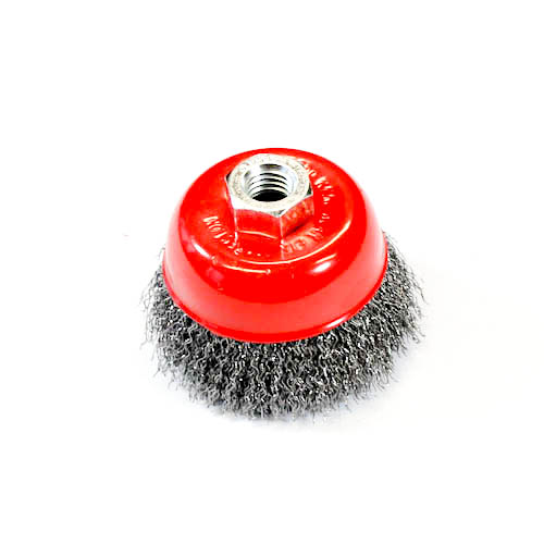 Wire Cup Brush, standard/crimped, 75 mm dia, nut M14 thread, stainless steel, IMPA 592074