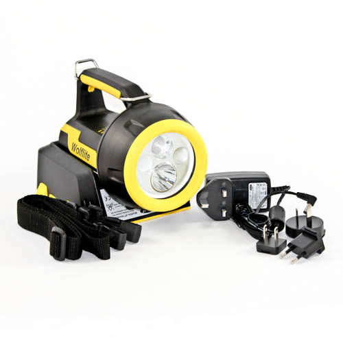 Wolf XT-50K, Oplaadbare explosieveilige LED handlamp, ATEX gecertificeerd voor zone 1 & 2, incl, batterij & oplader & laag voltage stekker, UN 3481