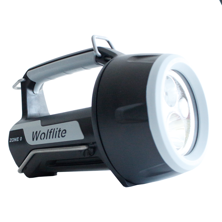 Wolf XT-75K, Rechargeable Safety Handlamp, LED, including mains and vehicle charger, ATEX approved for zone 0, UN 3481