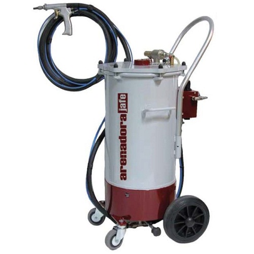 Arenadore Jafe 30 MAS, portable sandblaster cap 30 ltr, set with hose, nozzle, vacuum mouth, water sprinkler and extra nozzle