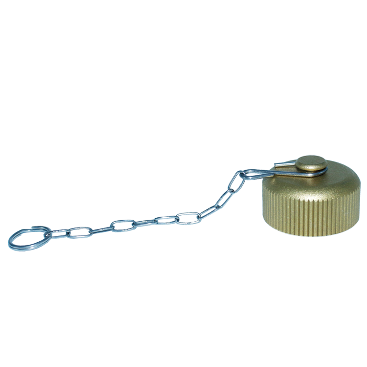 Afsluitdop met ketting voor bronzen lucht koppeling, M42x2, Brons, IMPA 351058