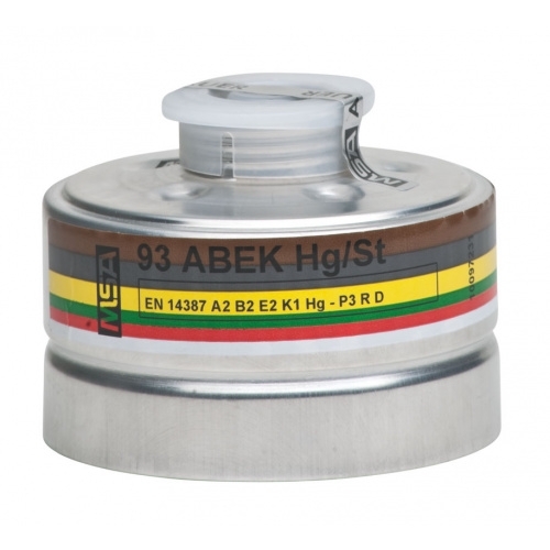 MSA Schroeffilter 93 ABEK-Hg-St (A2B2E2K1Hg-P3) herbr. Dolomiet stoftest (combinatiefilter), IMPA 331282
