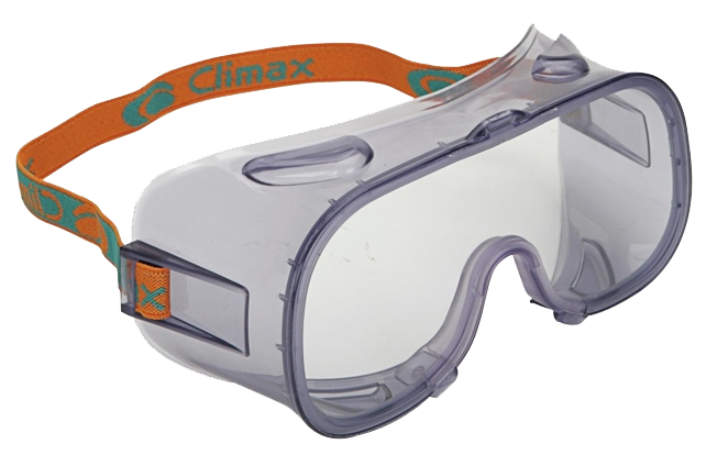 Climax 539-C, Safety goggles, softframe, single lens, acetate, clear, anti condens, non vented, IMPA 311011