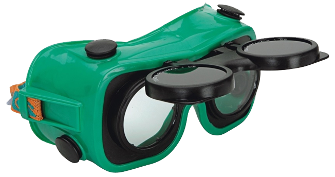 Climax 545-A Welding goggles,vinyl frame, flip-up visor, shade 6, IMPA 851111