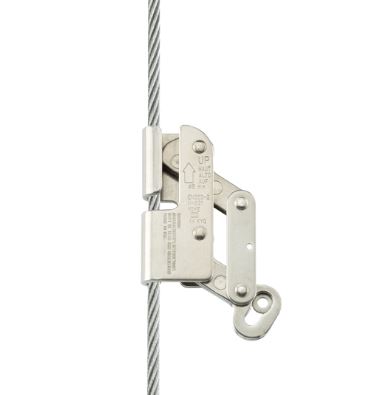 Climax Cable, Valstopklem, Anti-val beveiliging, voor aan 8 mm vertikale kabels, EN 353-2 CE,  1600 kg breekgewicht