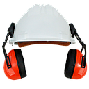 [10926] Climax 5-P,White Safety helmet with ear cup kit, blue, HDPE, with adjustment wheel 6 point suspension, EN 397