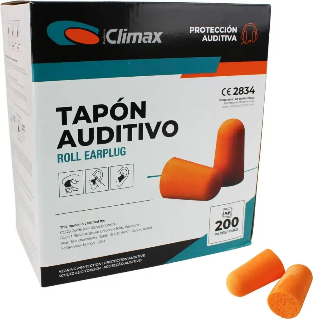 Climax 13E CC, Schuimrubber oordopjes met koord (S-M), 200 paar, 36 dB (wegwerpoordopjes), IMPA 331156