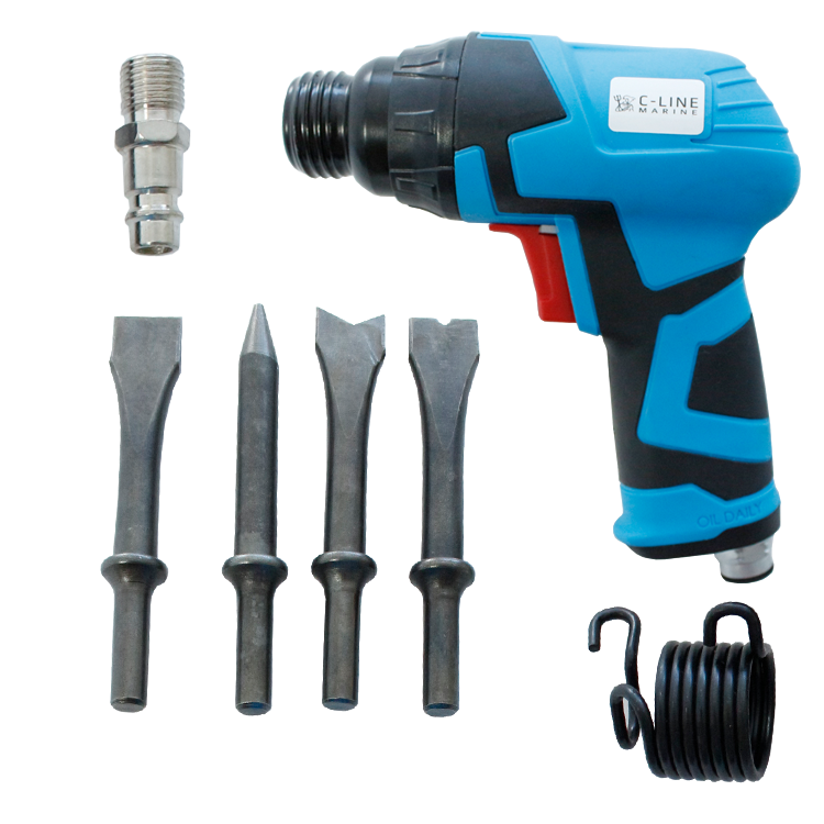 C-Line TPAH-150R , Pneumatic Chipping Hammer, round shank, inc 4 different chisels, IMPA 590361