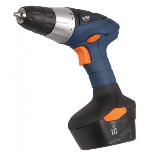 Ferm CDM1119 cordless drill 12V,  2x 1.5 Ah Li-ion with charger, IMPA 590901