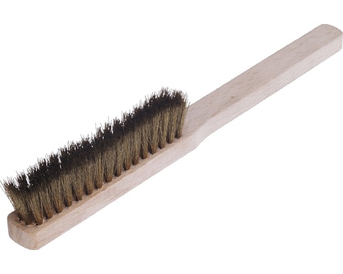 Straight Handled Wire Brush, Full Brass Wires, 330 mm, 4 x 19 Rows, IMPA 510671