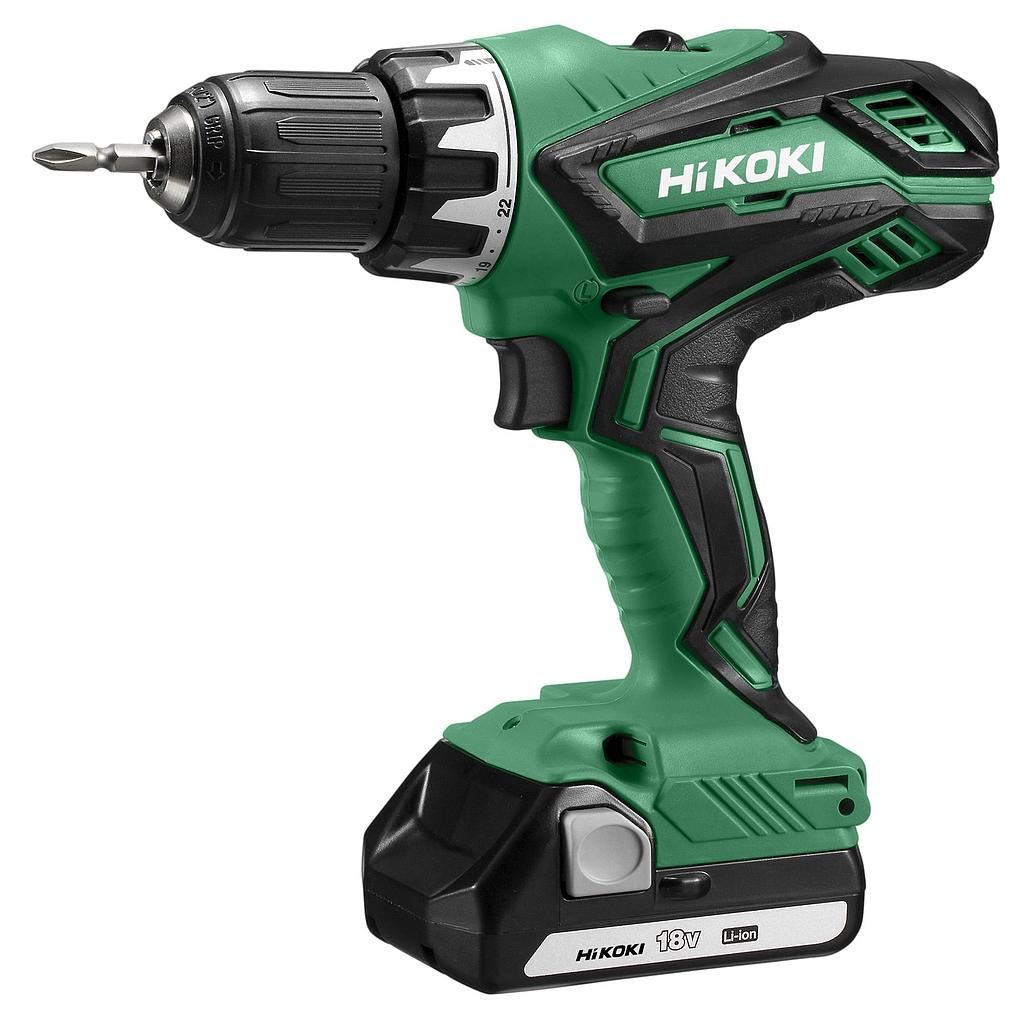 Hikoki DS18DFWCZ Rechargeable Drill 18 V, in box with charger and 2 x 1,5Ah Li-ion batteries, IMPA 590906