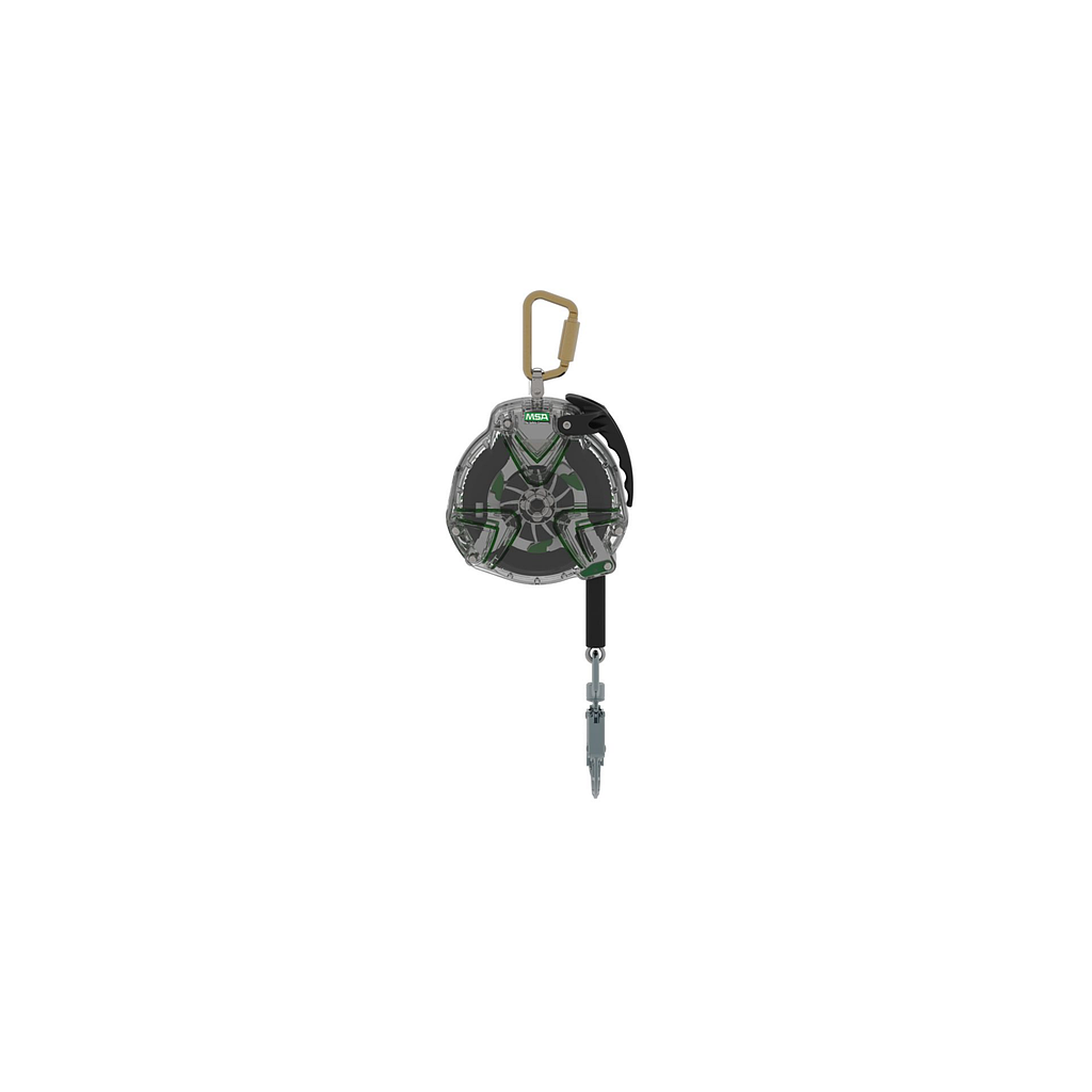 MSA Latchways standard SRLs, Self retracting lanyard 10m (33ft) galvanised steel cable SRL, swivel double locking snap hook, IMPA 331105 