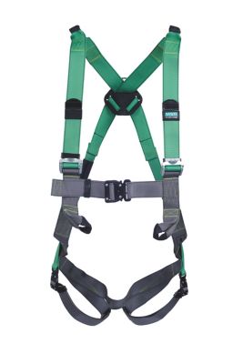 MSA V-FORM-harnas, rug-D-ring, lussen voorop, schouderlussen, Qwik-Fit-gespen, MED/LG, Part No. 10180193
