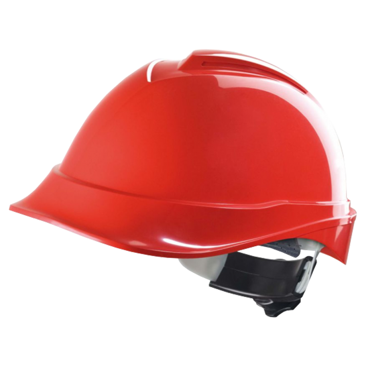 MSA V-Gard 200 Red Safety Helmet with Fas-trac suspension, EN397, non-vented, IMPA 310203