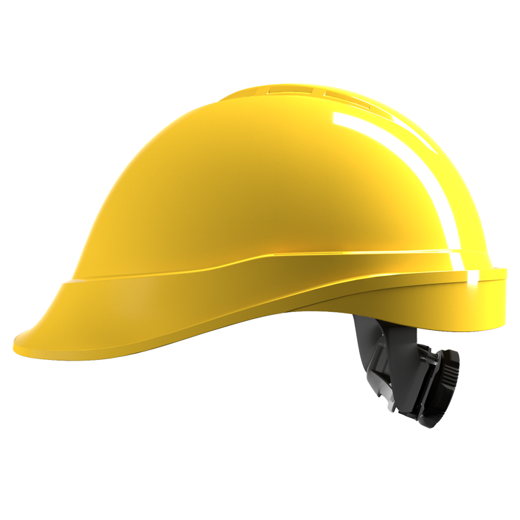 MSA V-Gard 200 Yellow Safety Helmet with Fas-trac suspension, EN397, non-vented, IMPA 310201