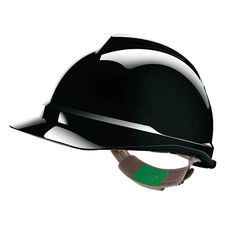 MSA V-Gard 520 Black Safety Helmet with Push-key suspension, EN397, non-vented, IMPA 310115