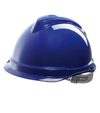 MSA V-Gard 520 Blauw Safety Helmet with Push-key suspension, EN397, non-vented, IMPA 310302
