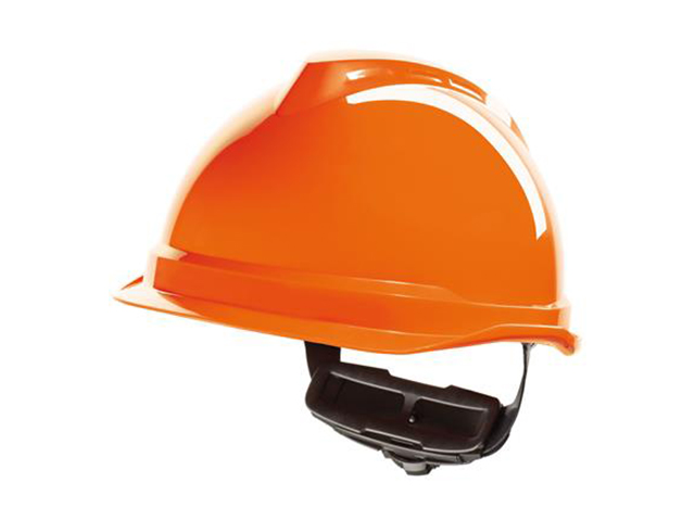 MSA V-Gard 520 Oranje Veiligheidshelm met Fas-Trac binnenwerk, EN397, niet geventileerd, IMPA 310104