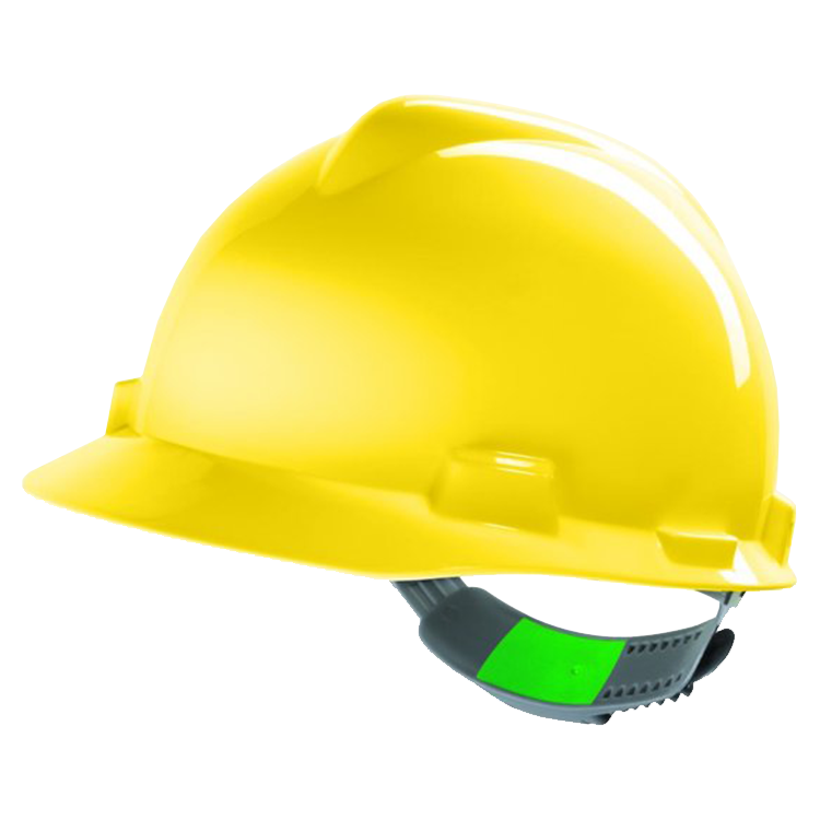 MSA V-Gard 520 Yellow Safety Helmet with Push-key suspension, EN397, non-vented, IMPA 310304