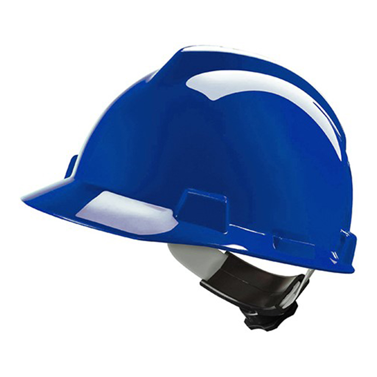 MSA V-Gard Blue Safety Helmet with Fas-Trac suspension, EN397, non-vented, IMPA 310102