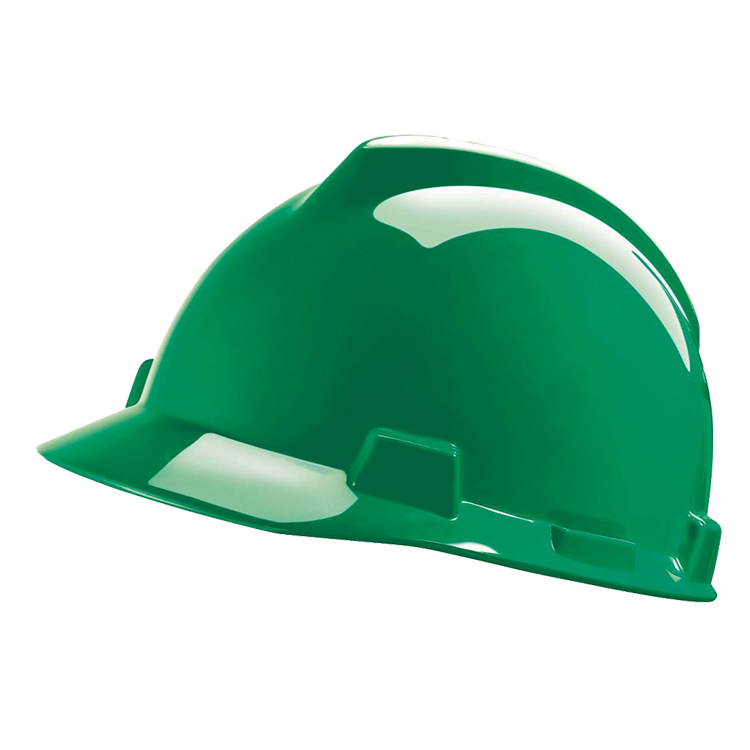 MSA V-Gard Green Safety Helmet with Fas-Trac suspension, EN397, non-vented, IMPA 310106
