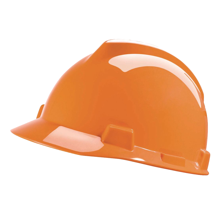 MSA V-Gard Orange Safety Helmet with Fas-Trac suspension, EN397, non-vented, IMPA 310104