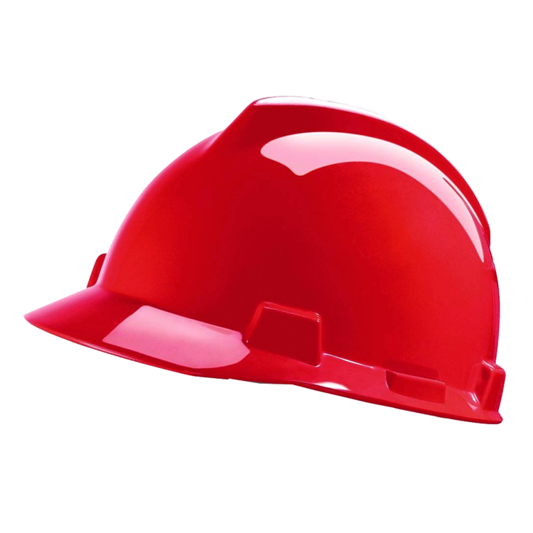 MSA V-Gard Red Safety Helmet with Fas-Trac suspension, EN397, non-vented, IMPA 310105