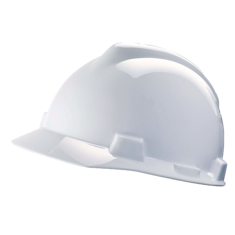 MSA V-Gard White Safety Helmet with Fas-Trac suspension, EN397, non-vented, IMPA 310101