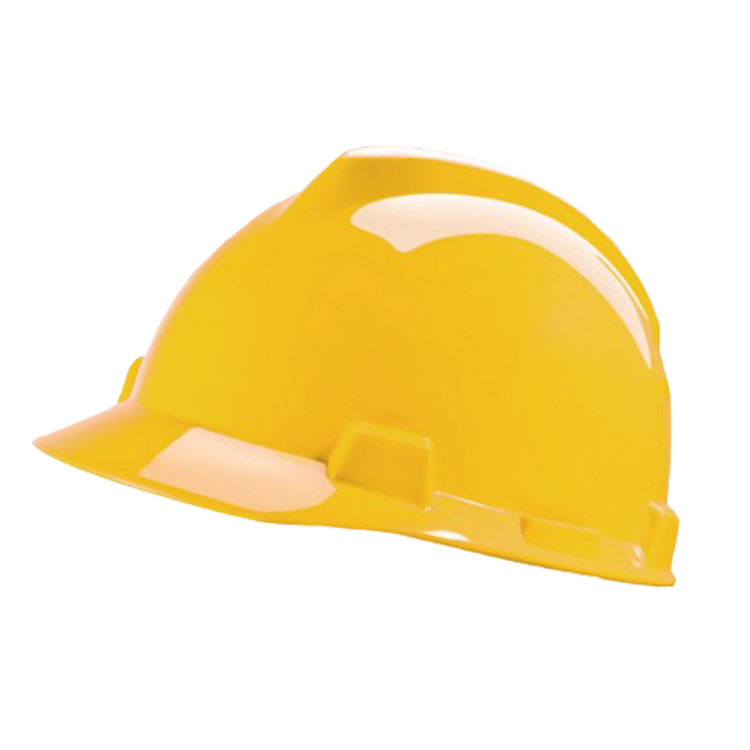 MSA V-Gard Yellow Safety Helmet with Fas-Trac suspension, EN397, non-vented, IMPA 310103