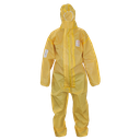 Technosafety disposable coverall, Cat III, Type 3/4/5/6, Yellow, Anti-static, Double zipper, Size S, IMPA 312091