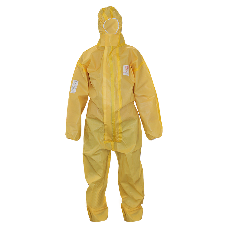 Technosafety disposable coverall, Cat III, Type 3/4/5/6, Yellow, Anti-static, Double zipper, Size XXL, IMPA 312095