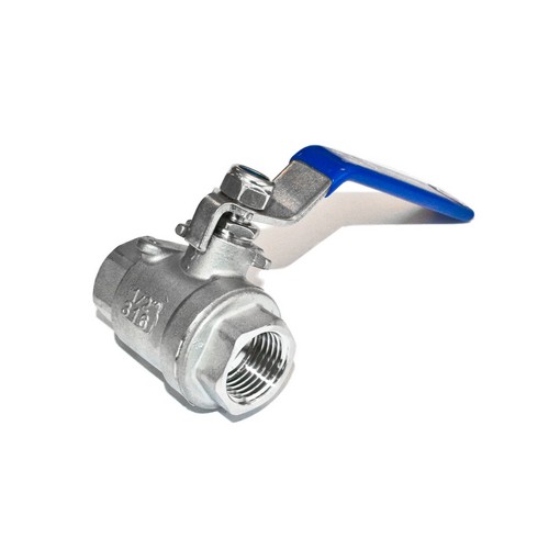 TETRA Kogelkraan, Diameter 2-1/2", Volle doorlaat, Roestvrij staal 316, BSP vrouwelijk draad, IMPA 756673