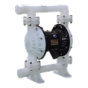 TETRA TDPK-25 PP/T, Pneumatische membraanpomp, polypropyleen frame, teflon membranen, in/uit 1", air inlet 1/2", IMPA 591612