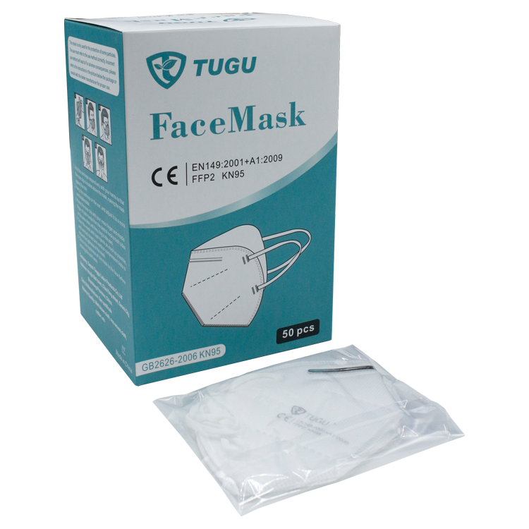 Disposable face mask, FFP2/KN95, without valve, EN149:2001+A1:2009, Box 50 pieces