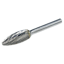 Carbide rotary bur, tree shape round end, 12x25x70mm, shank 6mm, double cut