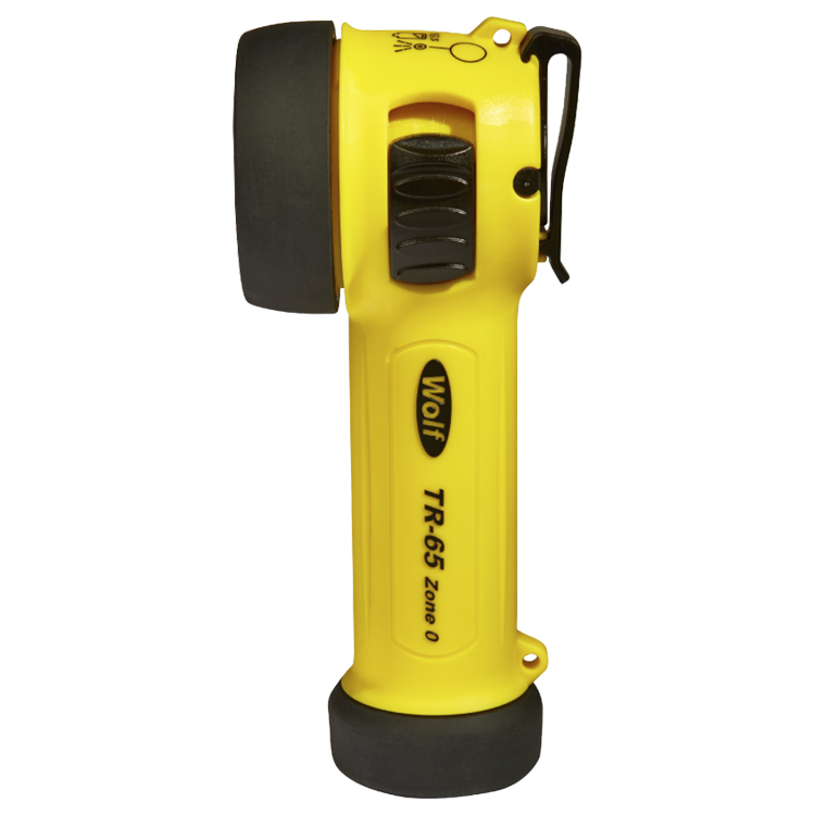 Wolf TR-65, ATEX LED zaklamp, gecertificeerd voor zone 0, haaks model, T3/T4